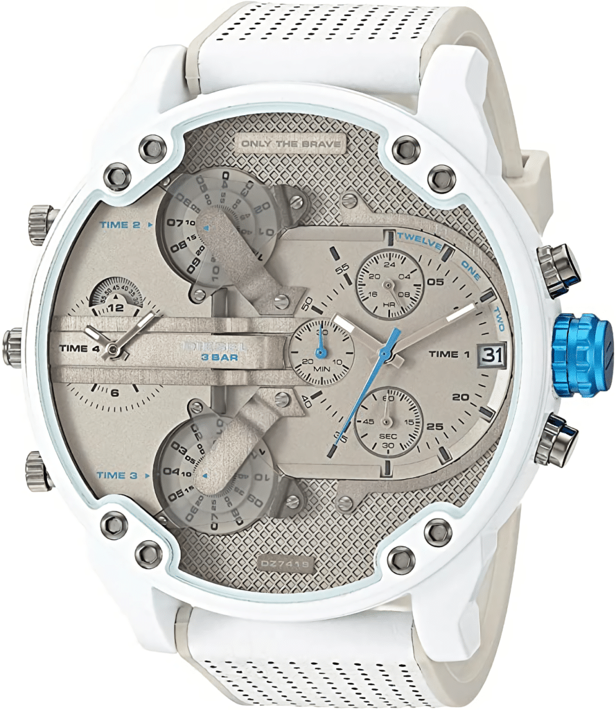 Diesel Men's Mr. Daddy 2.0 Chronograph White-Tone Stainless Steel Watch DZ7419