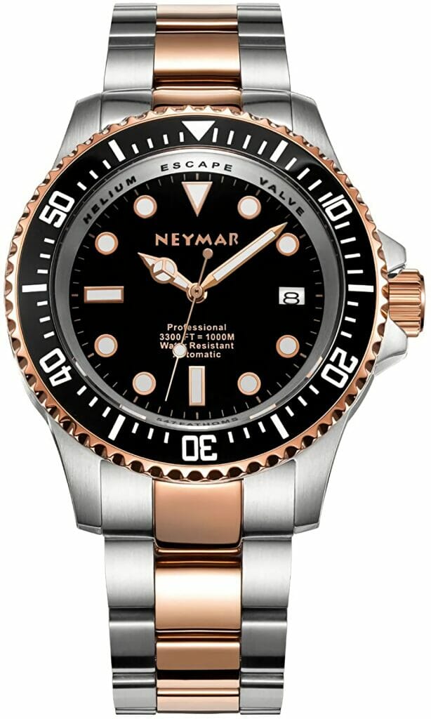 Neymar 44mm Men's 1000m Diver Japanese Automatic Sport Stainless Steel Watch